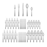 Fortessa Nomad 18/0 Stainless Steel, 60 Piece Flatware Set (Service for 12), Silver
