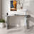 Luxury Full-length Mirror Console Table With Fluted Tempered Glass And Rounded Edge