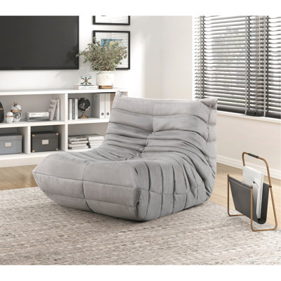 Chaise d'appoint luxueuse avec boutons, microfibre grise, meubles de salon confortables, bouton subtil