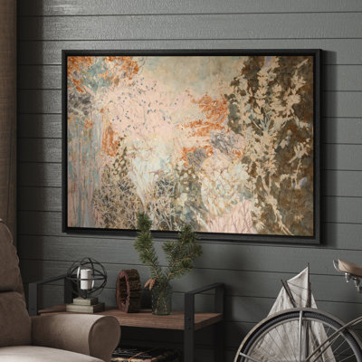 Framed Canvas Wall Art - Expressive Abstract Botanical Forms with Earthy and Pastel Accents - 16"x24", 24"x36"