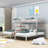 Habibe Twin Over Twin & Twin Metal Triple Bunk Bed with Storage Shelves Staircase-613284665