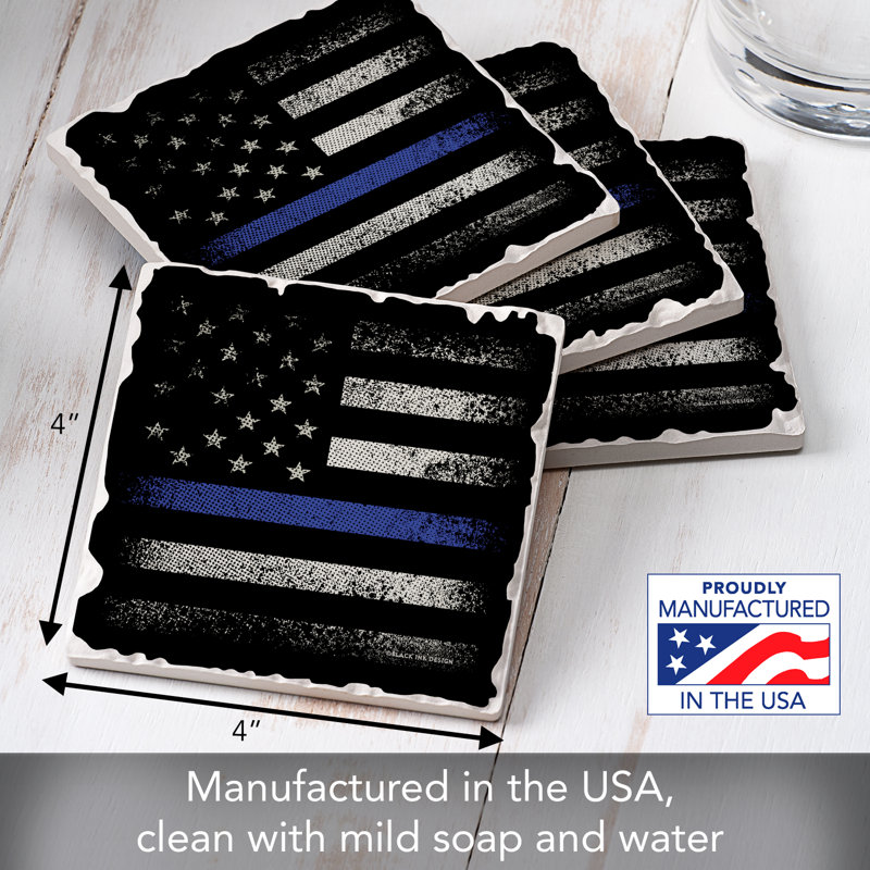 Paquet de 4 sous-verres Blue Line Flag