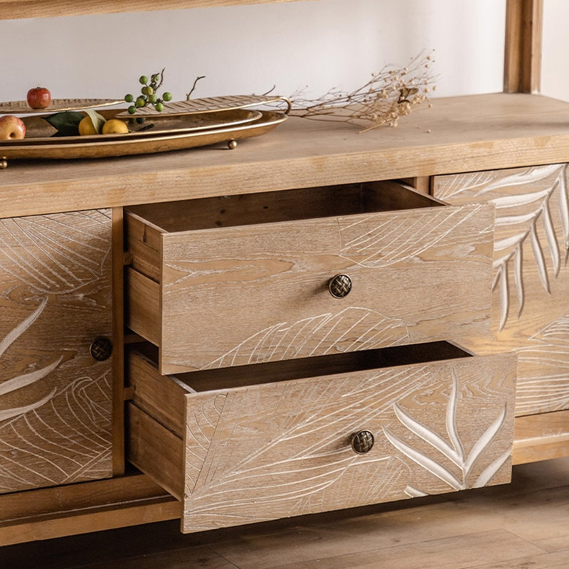 Buffet en bois massif Farmhouse Burlywood