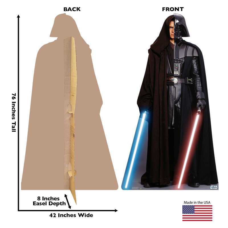 76'' Black and Gray Cardboard Standup of Anakin Skywalker/Darth Vader