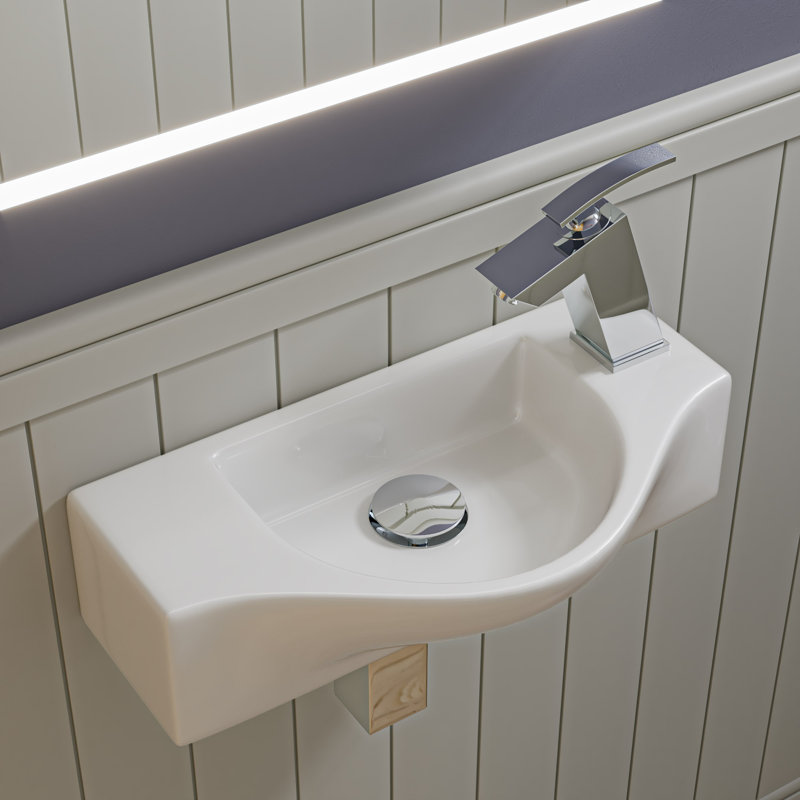 Alfi Brand 12'' White Porcelain Rectangular Bathroom Sink