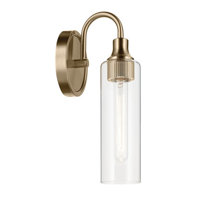 Applique murale 1 lumière 13 "avec verre transparent 13"