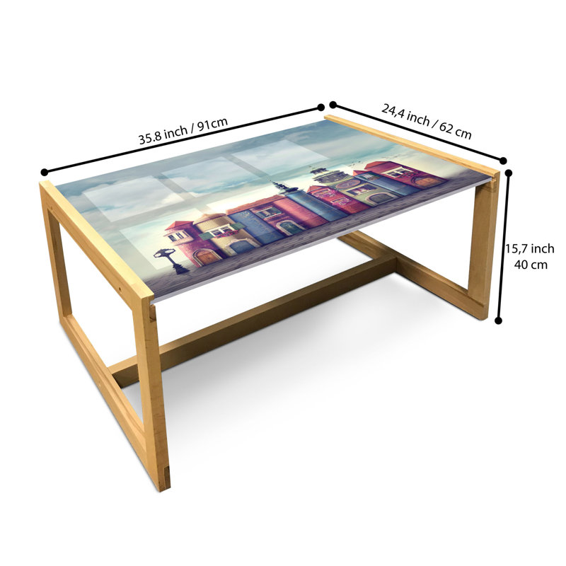 Janais Trestle Coffee Table, 40cm H x 91cm W x 62cm D
