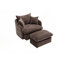 Fauteuil d'appoint pivotant surdimensionné rembourré avec repose-pieds-133963554