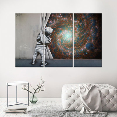 «Stellar Banksy Space View», reproduction d'art sur toile tendue 3P