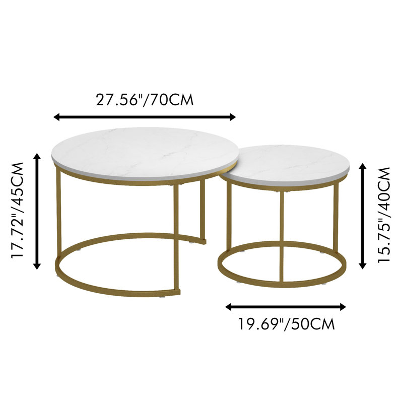 Tables basses gigognes 2 pièces, Blanc