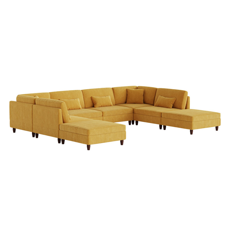 Seemab Modular Corner Sofa, Orange