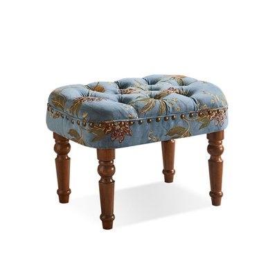 Banc rembourré bleu noisette