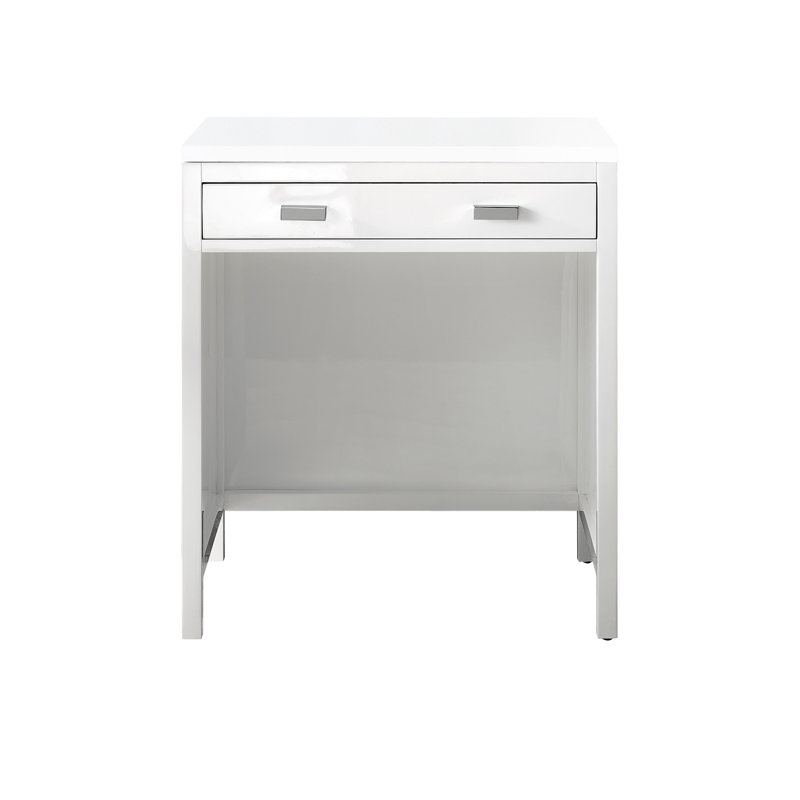 Addison Vanity, Glossy White, White Zeus