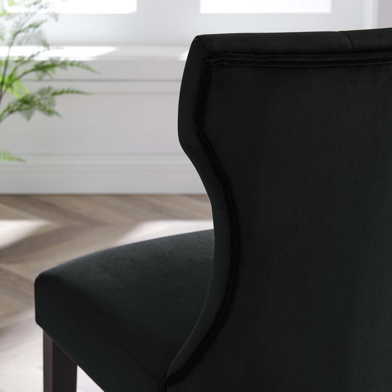 Modway Silhouette Performance Velvet Dining Chairs, Black