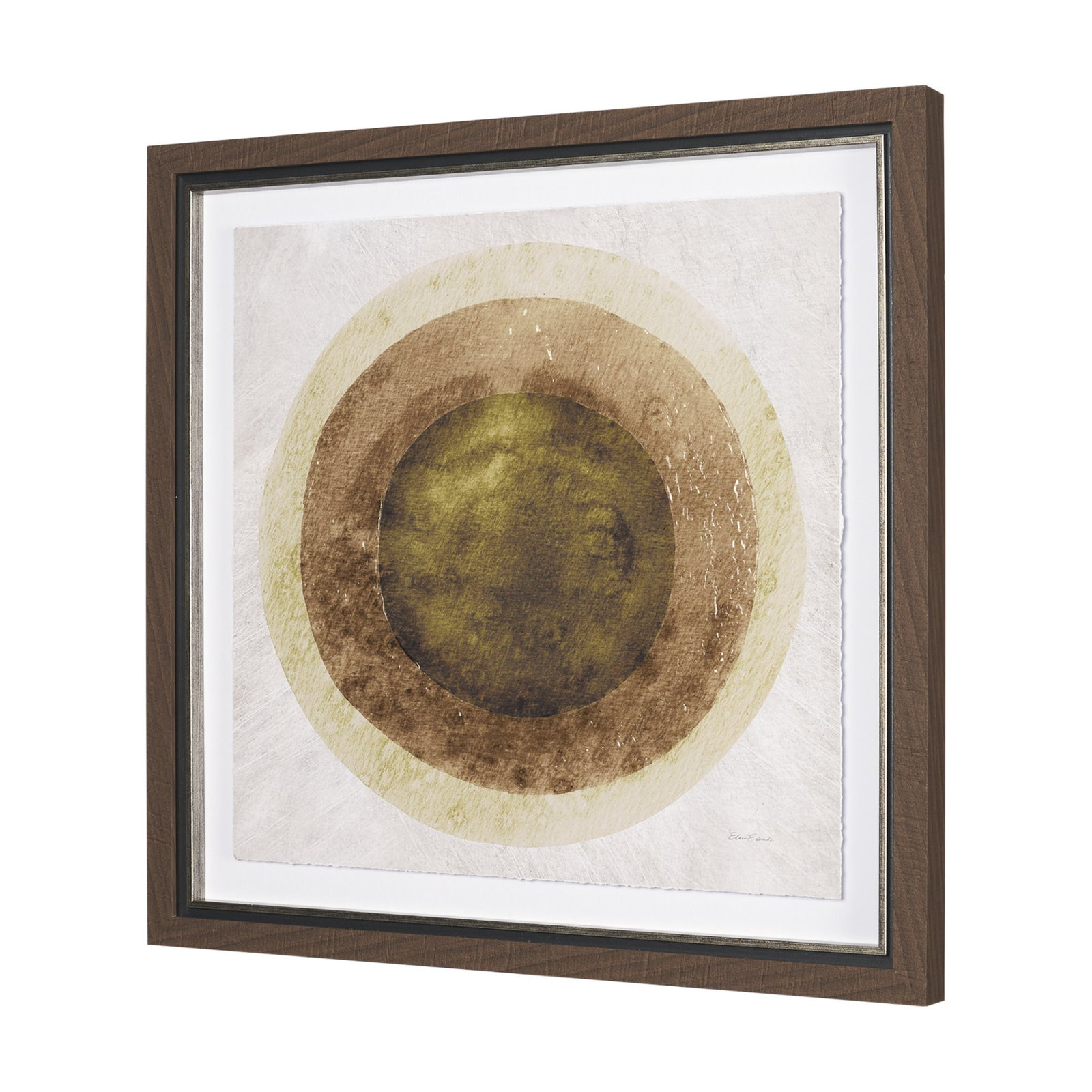Blue Eclipse Hand-Embellished Print, Green Eclipse, 1, Brown