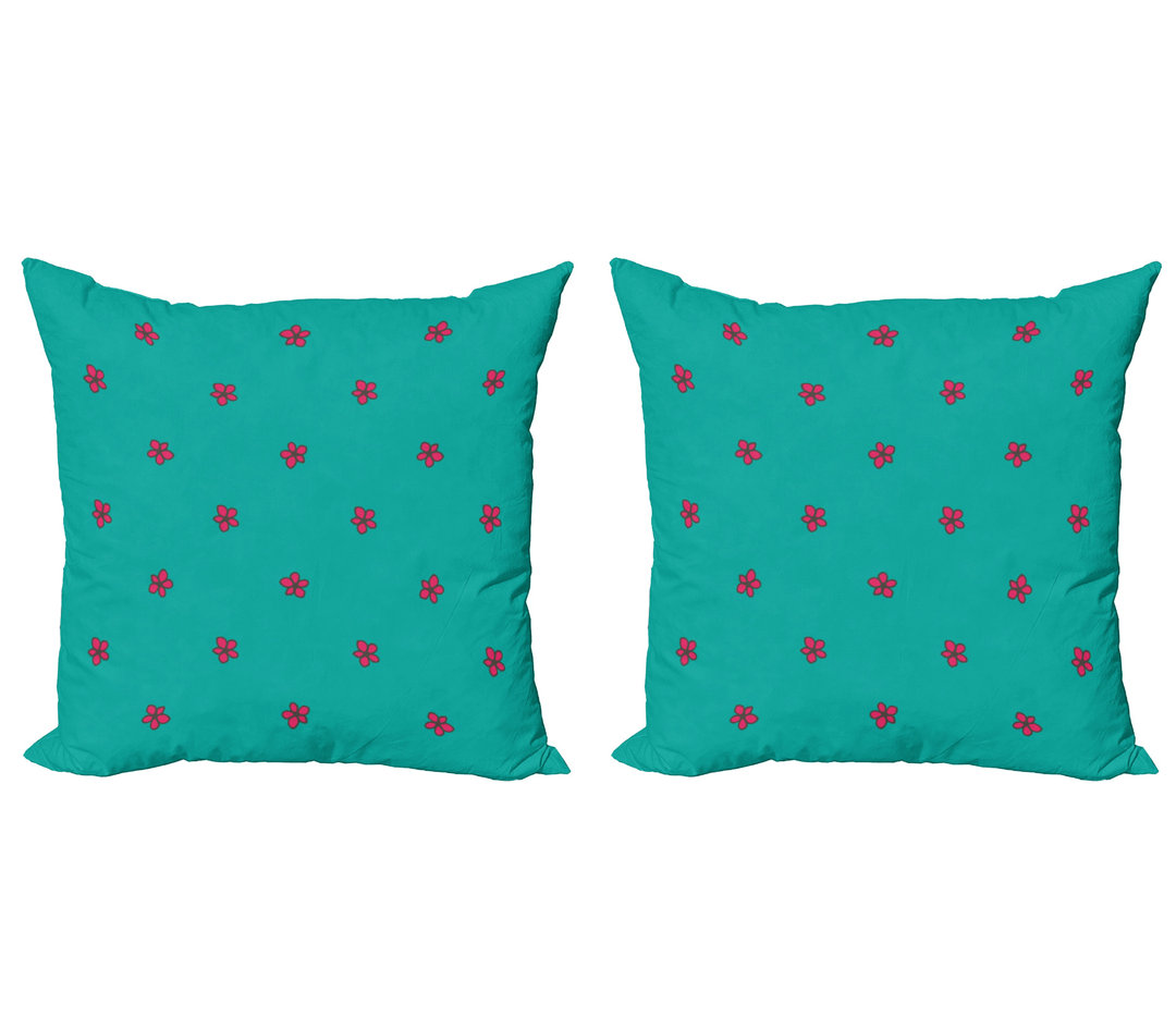 Dekokissen Kissenbezug, Rosa-wilde Blumen Natur, Teal, Teal Pink