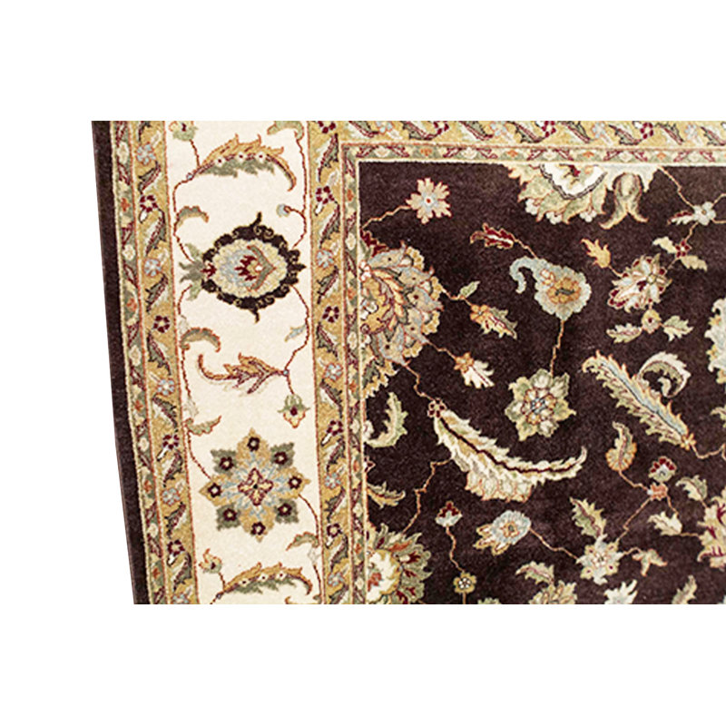 Tapis bleu clair et brun noué à la main de haute qualité