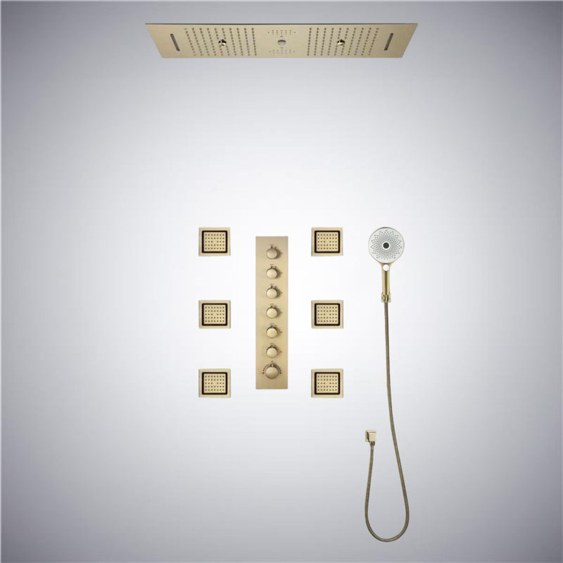 Système de douche encastré à DEL avec commandes thermostatiques et connectivité téléphonique Catania