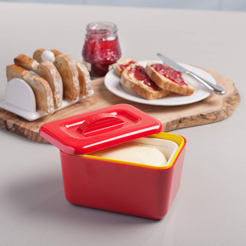 Zeal Melamine Butter Dish, Red