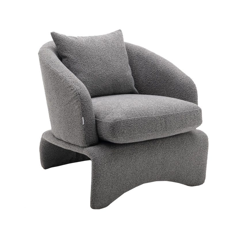 27" Wide Upholstered Accent Chair, Dark Gray 100% Polyester