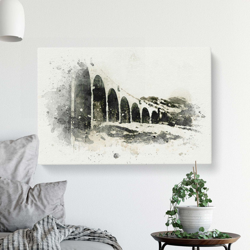 Glenfinnan Viaduct In Scotland In Abstract - Wrapped Canvas, 35cm H x 50cm W x 3cm D