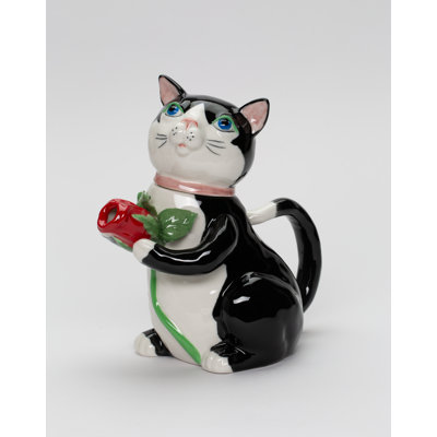 Blithe Black Cat Teapot- 6 1/2"H