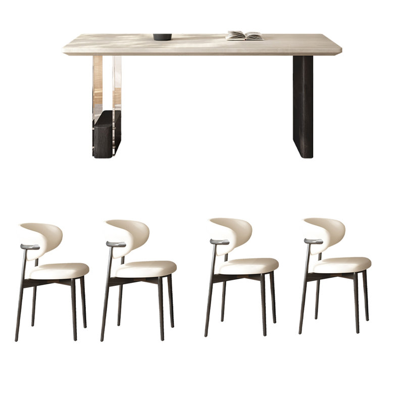 Rectangular minimalist dining table, 29.53 x 55.12"L x 31.5"W
