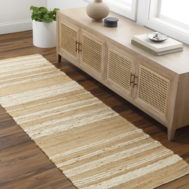 Striped Indoor Rug, Runner 2'6" x 8', Ivory