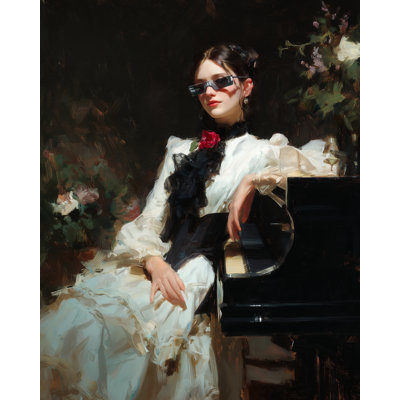 «Piano Evening Elegance», art mural sur toile tendue