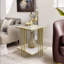 Pamplin 2 Tier Square Faux Marble Side Table