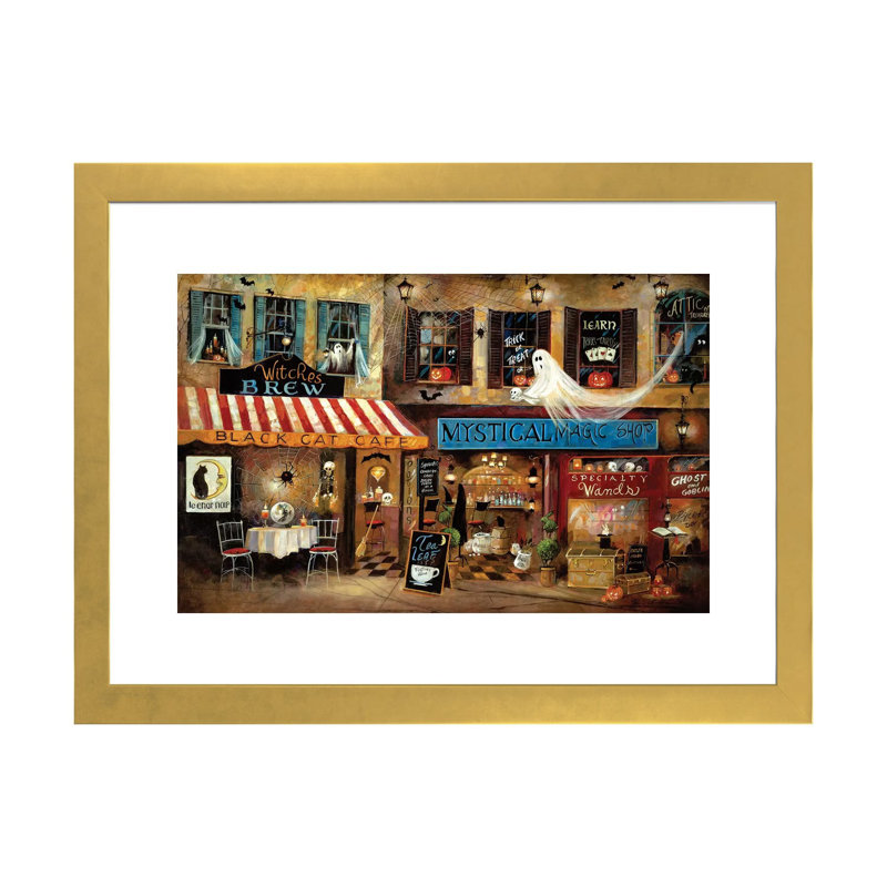 Mystical Magic Shop par Ruane Manning - reproduction d'art, H 16 po x l 24 po x P 1 po, Papier encadré doré, Blanc
