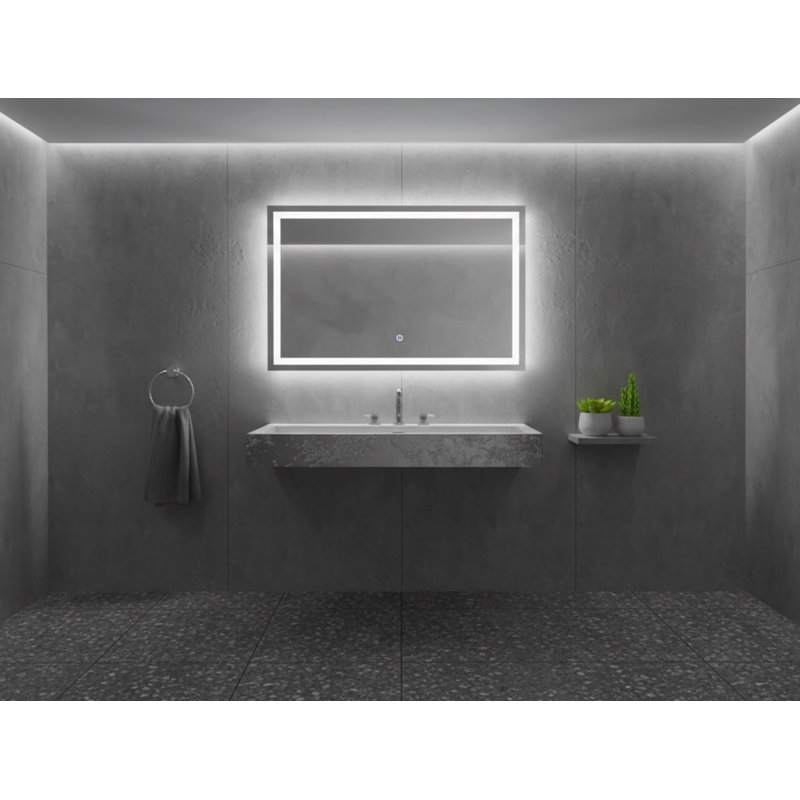 Vast Studio 39.4” L x  18.9” W Wall-Mounted Rectangular Bathroom Sink –Aged Silver/White Elevated Concrete, Silver/White
