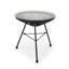 Table d'appoint d'extérieur avec verre trempé et fabrication artisanale - base noire unique