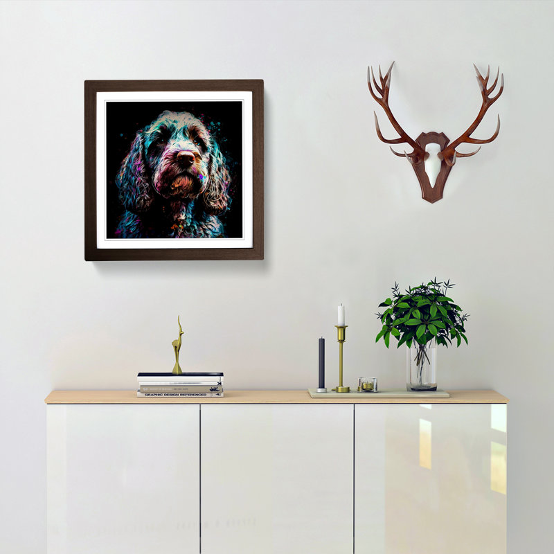 Cockapoo Expressionism - Framed Print, Walnut