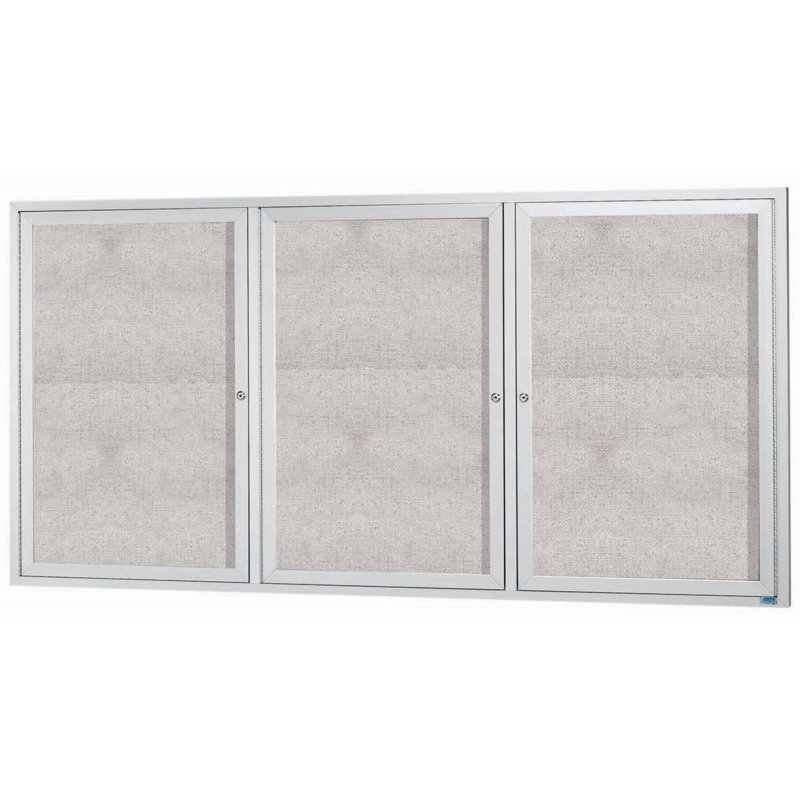 Tableau d'affichage mural extérieur pour l'extérieur, Aluminium anodisé satin transparent, Trois, H 48 po x l 96 po