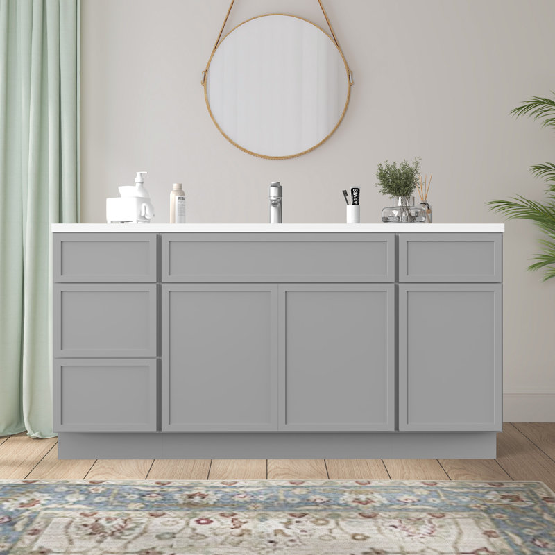 66'' Single Bathroom Vanity Base Only, Gray