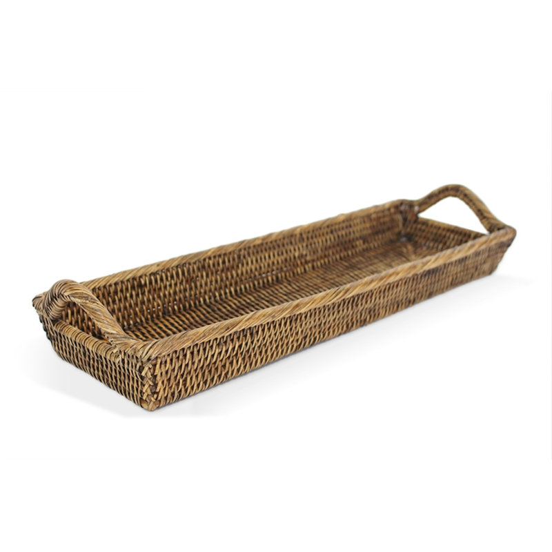 Rattan Tray, Antique Brown