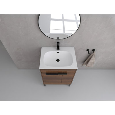 Warsan 24'' Single Bathroom Vanity with Resin Top