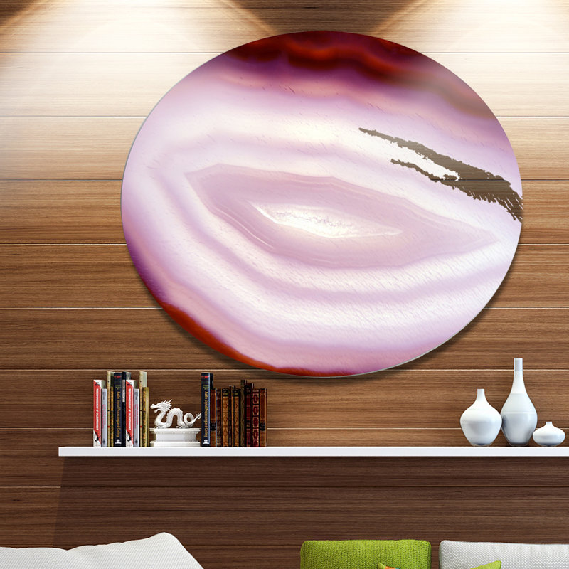 «Pink Agate Geode Geologique Crystals», impression sur métal, H 36 po x l 36 po