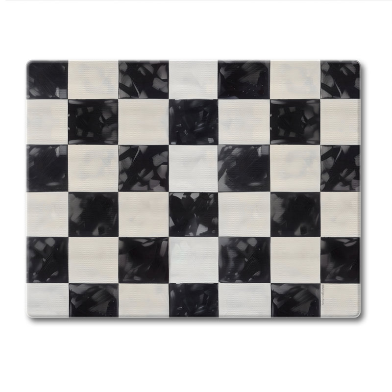 Arlington Check Tempered Glass Cutting Board 10" x 8"