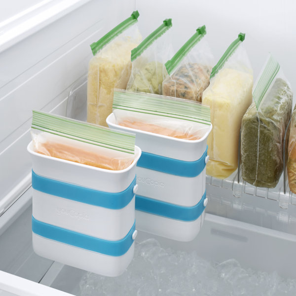 Freezer Food Storage Box,Dual Layers Drain Basket Containers with  Lids,Reusable Freezer Containers for Food Storage - Prep, Store,  Freeze,Safe BPA