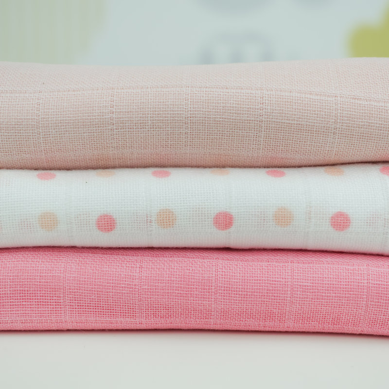 Nona MuslinZ  Baby Muslin Squares 100% Cotton, Pink