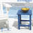 Outsunny Adirondack Side Table, Square Patio End Table, Weather Resistant 15" Outdoor HDPE Table for Porch, Pool, Balcony, Blue