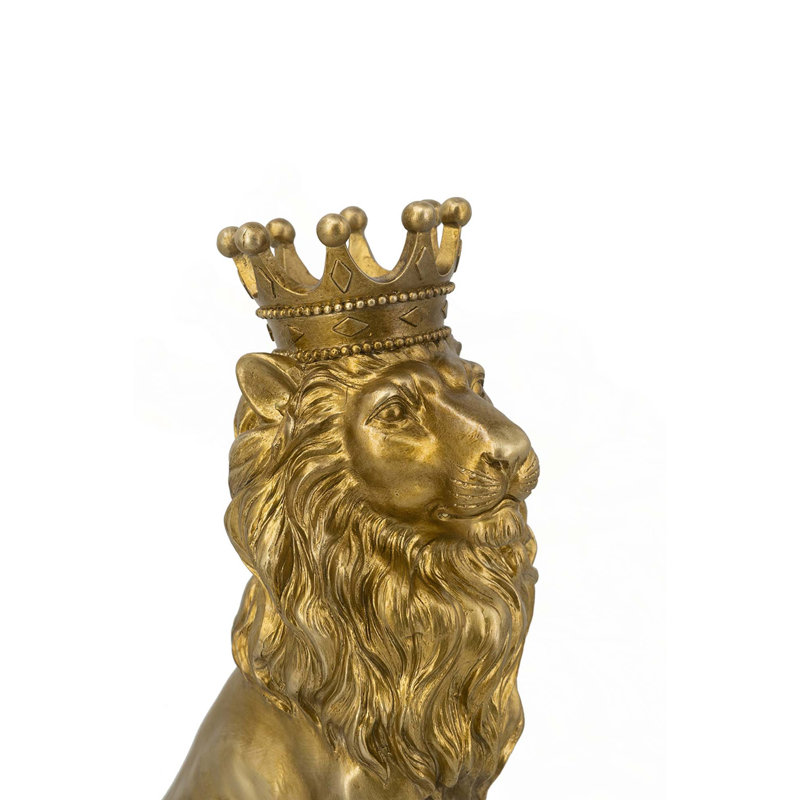 7.5X5X13" Sitting Crown Lion