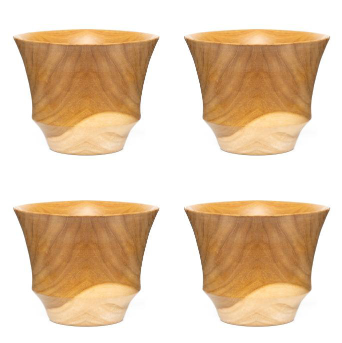 Edgy Ochawan Miso Teak Wood Bowl 4-Pack