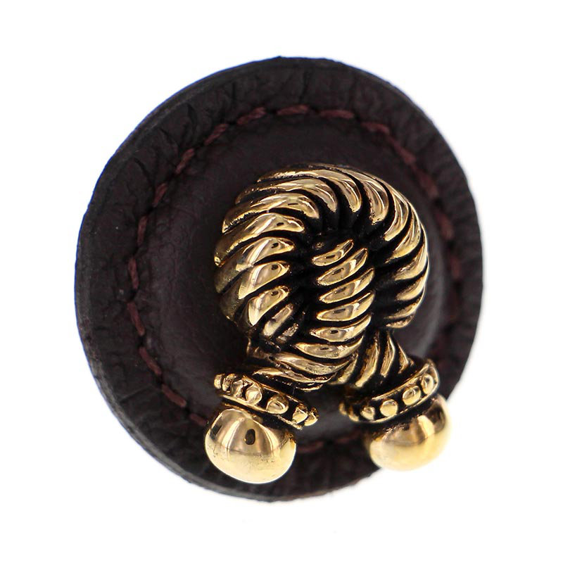Equestre Mushroom Knob, Brown, Antique Gold