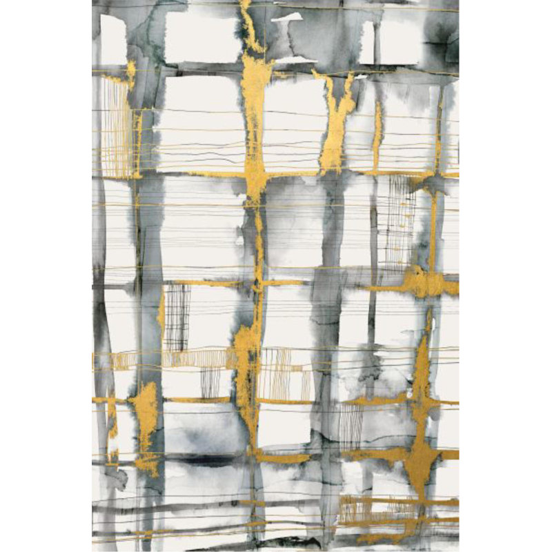 Golden Lines II Painting by Emma McCartney, Gild Gold, 36" H x 24" W