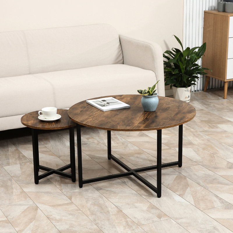 Ensemble de 2 tables basses rondes