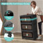Noir, armoire de rangement pliante latérale de 20 po de large, 4 niveaux, 19,69 po x 11,81 po x 40,55 po, bacs de rangement pliables avec porte magnétique, armoire de rangement en plastique avec roues