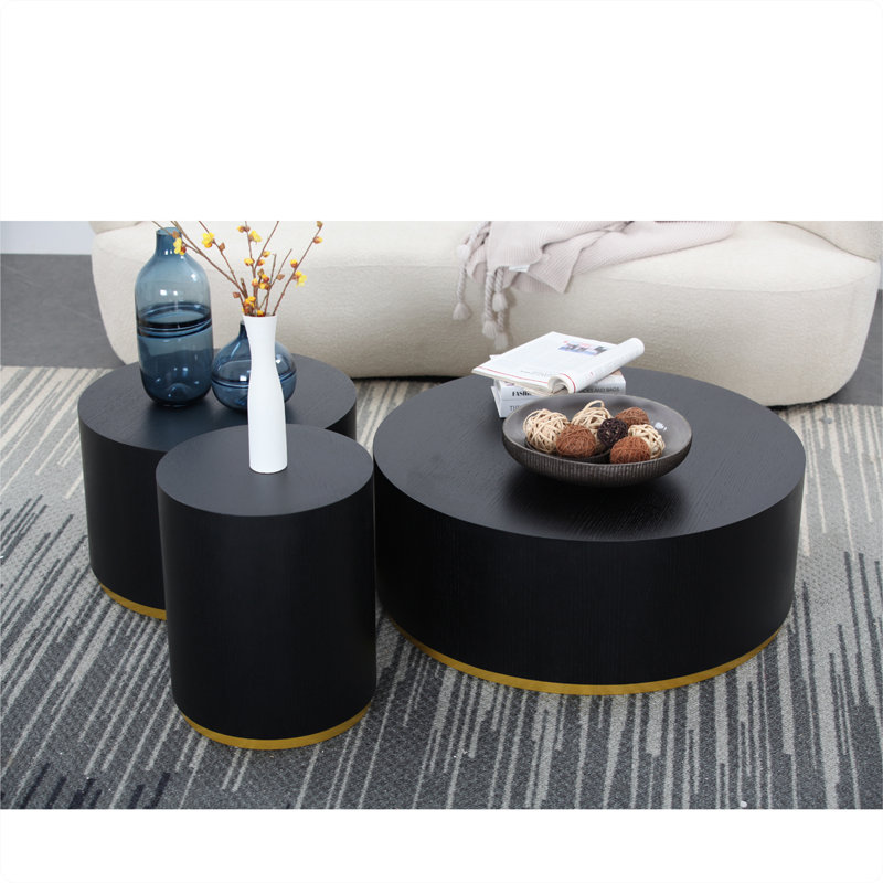 3 Piece Wooden Coffee Table Set,End Table Set